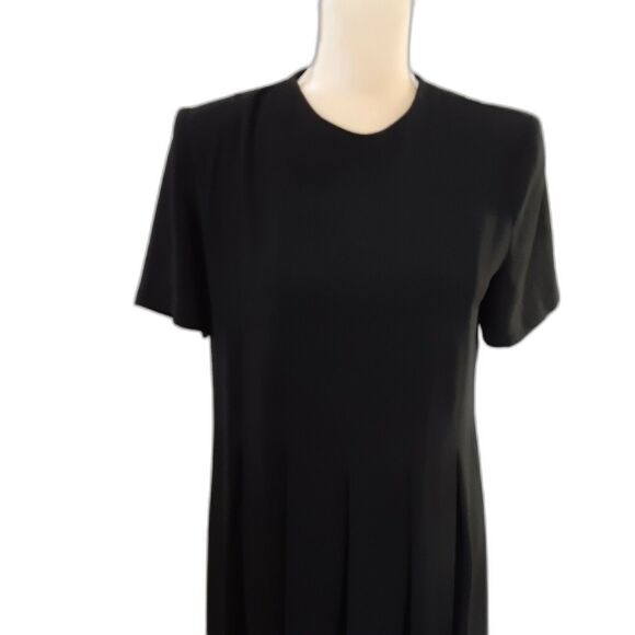 Vintage black Orvis dress S career elegant midi polyester shoulder pads - Picture 4 of 4